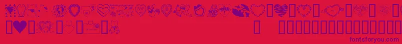 フォントValentine – 赤い背景に紫のフォント