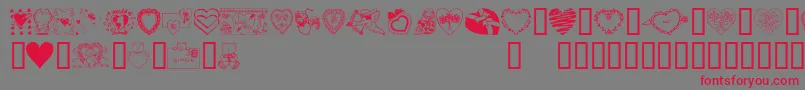 フォントValentine – 赤い文字の灰色の背景