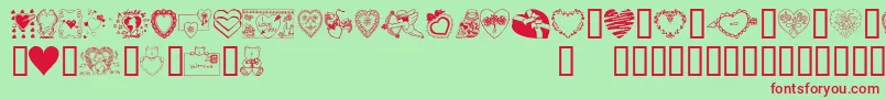 Więcej informacji o czcionce Valentine Czcionka Valentine – czerwone czcionki na zielonym tle