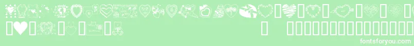 Valentine Font – White Fonts on Green Background