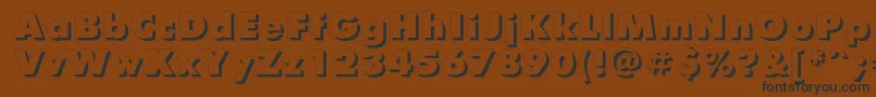 Futurisxshadowc-Schriftart – Schwarze Schriften auf braunem Hintergrund