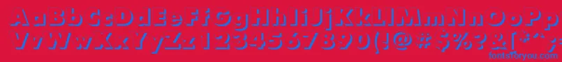 フォントFuturisxshadowc – 赤い背景に青い文字