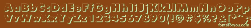 Futurisxshadowc Font – Green Fonts on Brown Background