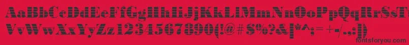 フォントBodoniinkjetRegular – 赤い背景に黒い文字