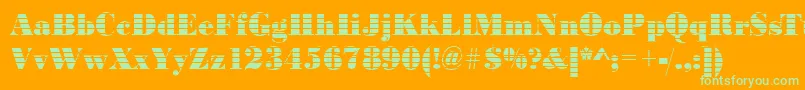 BodoniinkjetRegular Font – Green Fonts on Orange Background
