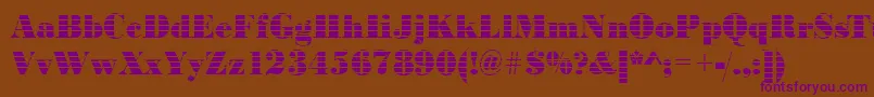 BodoniinkjetRegular Font – Purple Fonts on Brown Background