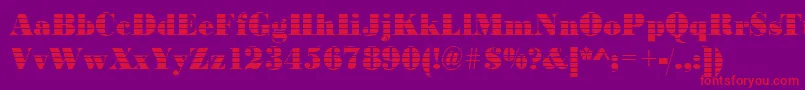 BodoniinkjetRegular Font – Red Fonts on Purple Background