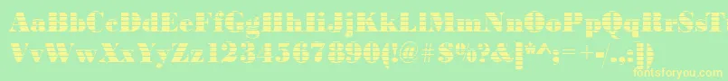 Подробнее о шрифте BodoniinkjetRegular Шрифт BodoniinkjetRegular – жёлтые шрифты на зелёном фоне