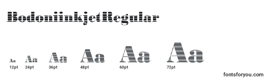 Размеры шрифта BodoniinkjetRegular