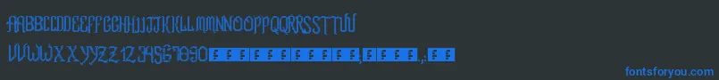 RomFtlLcd-Schriftart – Blaue Schriften auf schwarzem Hintergrund
