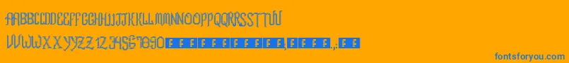 RomFtlLcd Font – Blue Fonts on Orange Background