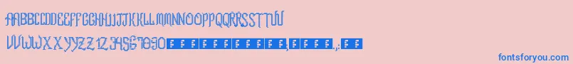 RomFtlLcd-fontti – siniset fontit vaaleanpunaisella taustalla