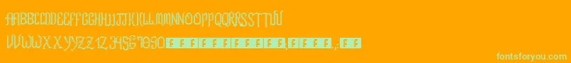 Fonte RomFtlLcd – fontes verdes em um fundo laranja