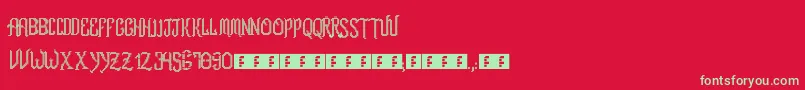 フォントRomFtlLcd – 赤い背景に緑の文字