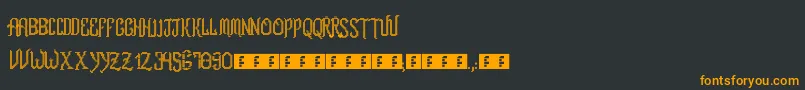 フォントRomFtlLcd – 黒い背景にオレンジの文字