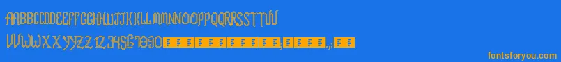 RomFtlLcd-fontti – oranssit fontit sinisellä taustalla