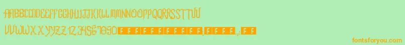 Fonte RomFtlLcd – fontes laranjas em um fundo verde