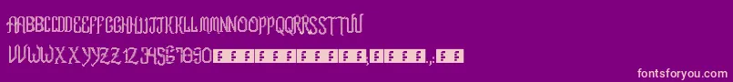 Fonte RomFtlLcd – fontes rosa em um fundo violeta