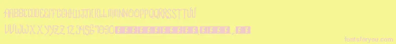 フォントRomFtlLcd – ピンクのフォント、黄色の背景