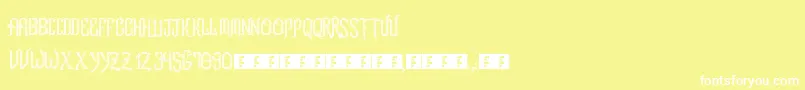 フォントRomFtlLcd – 黄色い背景に白い文字