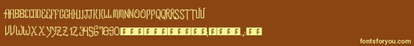RomFtlLcd-fontti – keltaiset fontit ruskealla taustalla