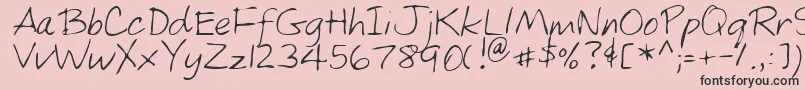 フォントMarshRegular – ピンクの背景に黒い文字