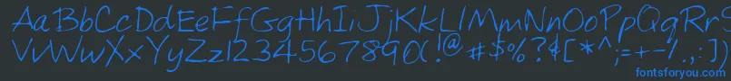 MarshRegular-Schriftart – Blaue Schriften auf schwarzem Hintergrund