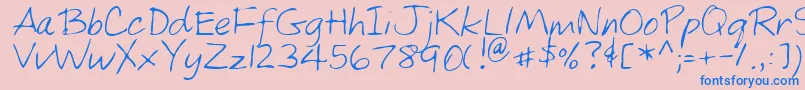 MarshRegular Font – Blue Fonts on Pink Background