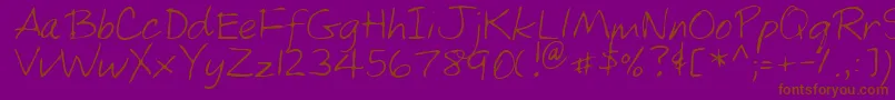 MarshRegular-Schriftart – Braune Schriften auf violettem Hintergrund