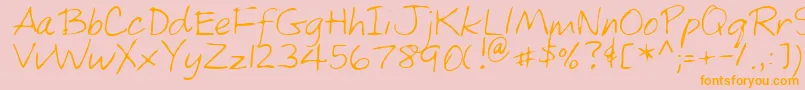 MarshRegular Font – Orange Fonts on Pink Background