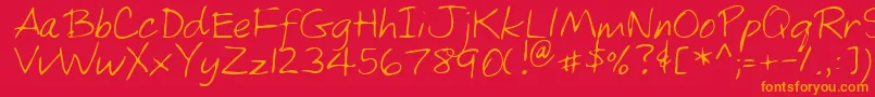 MarshRegular Font – Orange Fonts on Red Background