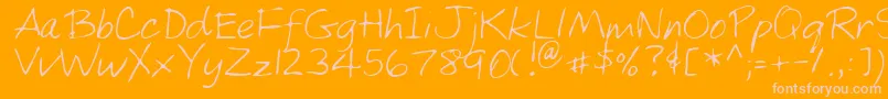 MarshRegular-Schriftart – Rosa Schriften auf orangefarbenem Hintergrund