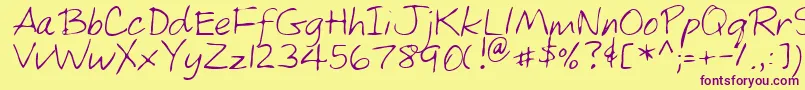 MarshRegular-Schriftart – Violette Schriften auf gelbem Hintergrund