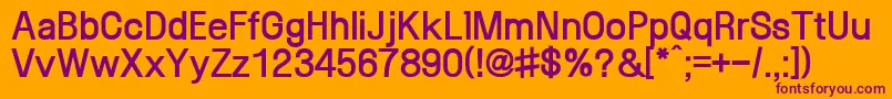 SaenaegiXb-Schriftart – Violette Schriften auf orangefarbenem Hintergrund
