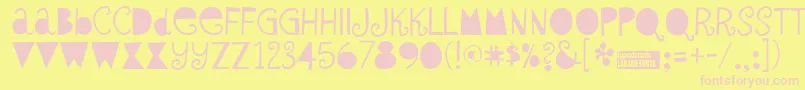 Sybig-fontti – vaaleanpunaiset fontit keltaisella taustalla
