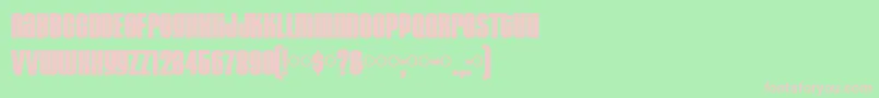 HousegothicBlack-fontti – vaaleanpunaiset fontit vihreällä taustalla