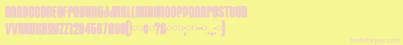 HousegothicBlack-fontti – vaaleanpunaiset fontit keltaisella taustalla