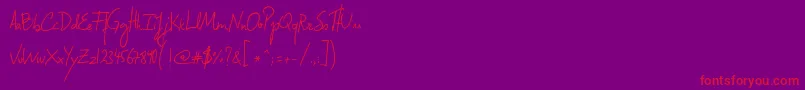 ConfessionsWithoutAccentsTruetype Font – Red Fonts on Purple Background