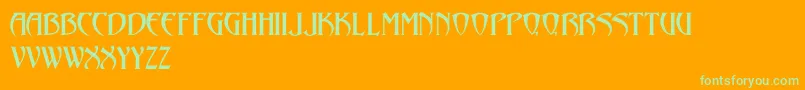 Avalonc Font – Green Fonts on Orange Background