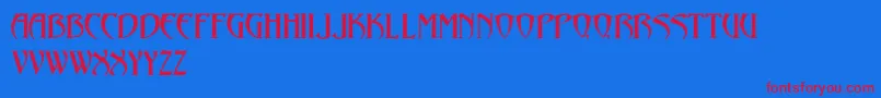 Avalonc Font – Red Fonts on Blue Background