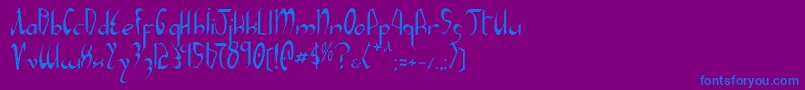 Police Xaphan – polices bleues sur fond violet