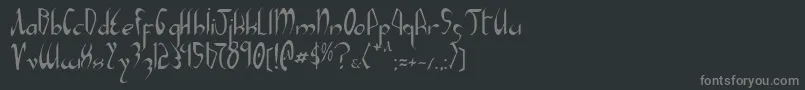 フォントXaphan – 黒い背景に灰色の文字