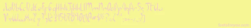 フォントXaphan – ピンクのフォント、黄色の背景