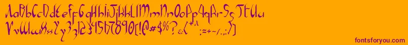 Xaphan Font – Purple Fonts on Orange Background