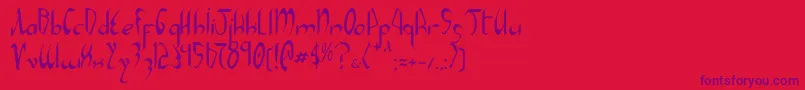 Police Xaphan – polices violettes sur fond rouge