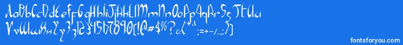Xaphan-Schriftart – Weiße Schriften auf blauem Hintergrund