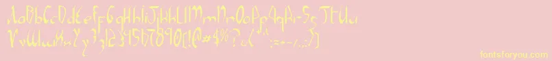 Xaphan-Schriftart – Gelbe Schriften auf rosa Hintergrund