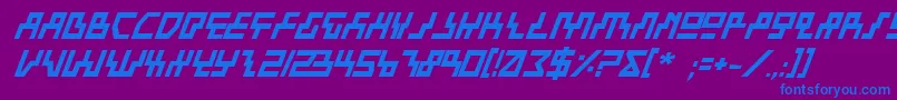 BeamRiderBoldItalic Font – Blue Fonts on Purple Background