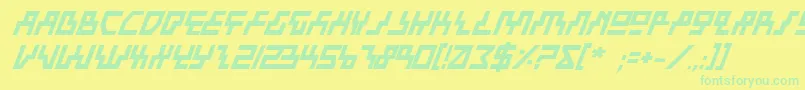 BeamRiderBoldItalic Font – Green Fonts on Yellow Background