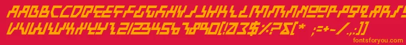 フォントBeamRiderBoldItalic – 赤い背景にオレンジの文字